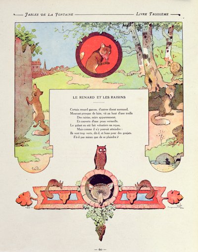 The Fox and the Grapes, illustration from 